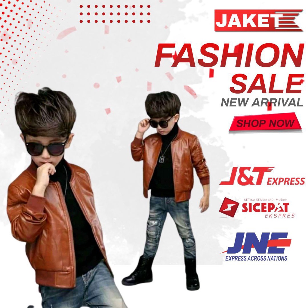 BANYAK UKURAN Jaket leather kulit anak laki laki cowok korea style