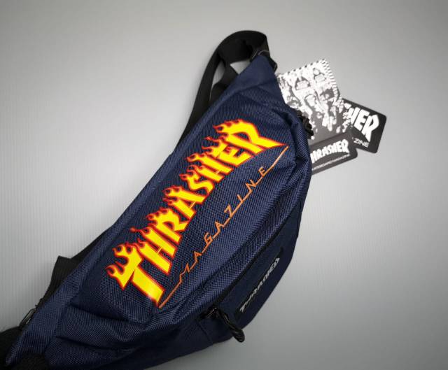 Waist Bag Thrasher Flame Logo Navy