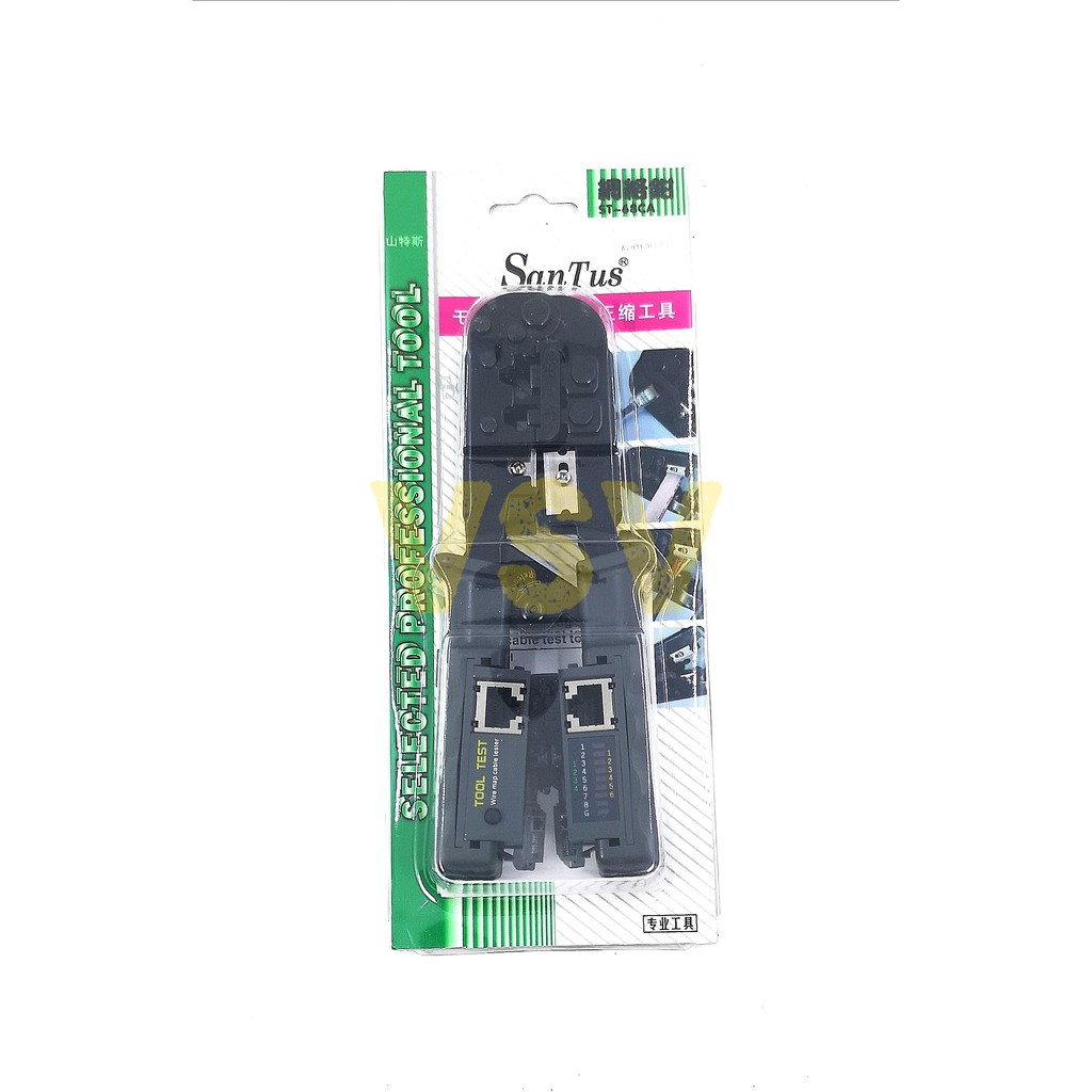 SANTUS TANG CRIMPING RJ45 RJ11 + CABLE TEST ST-68CA CRIMPING 6P 8P