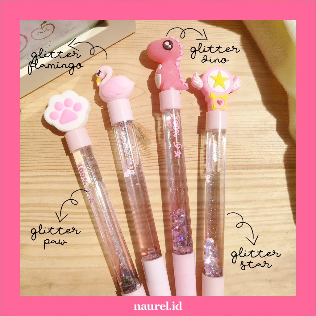 

[Naurel.id] Pulpen Karakter Glitter Pink