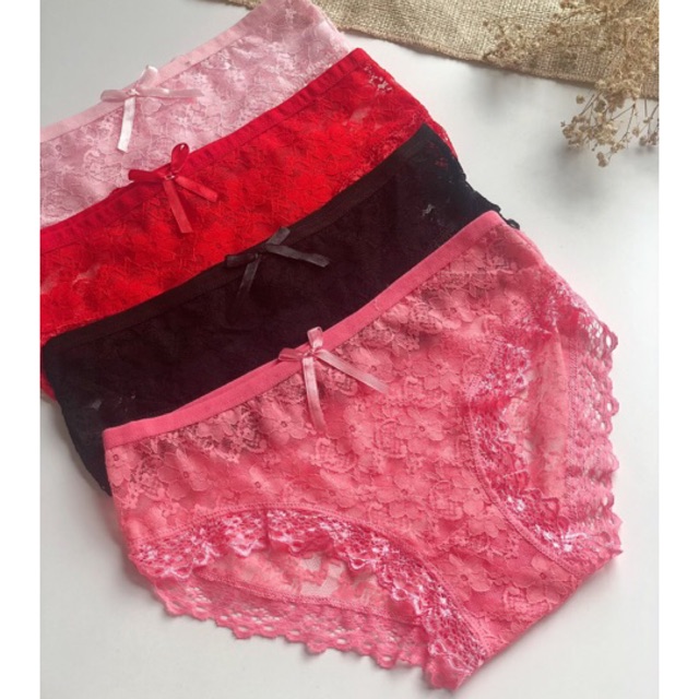 COD Briefs ribbon Lace(celana dalam wanita, boxshort,lace panties,gstring,underwear,briefs)
