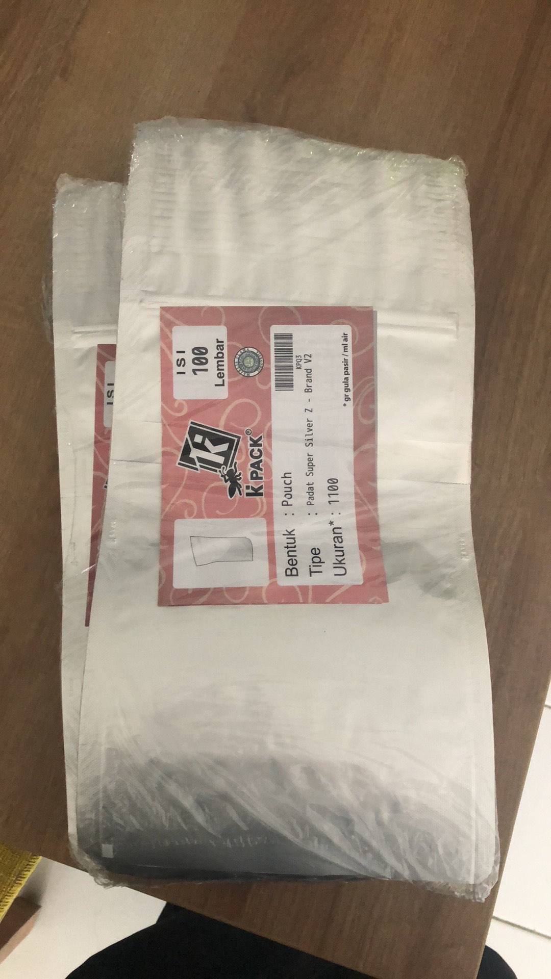 Plastik Standing Pouch Full  Foil Silver Klip Zipper 1000 Gram