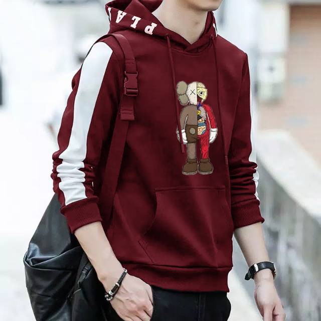 TOTOTAshop.Sweater hoodie NIQLO pria,bahan fleece tebal.motif gambar sablon dan topi sablon