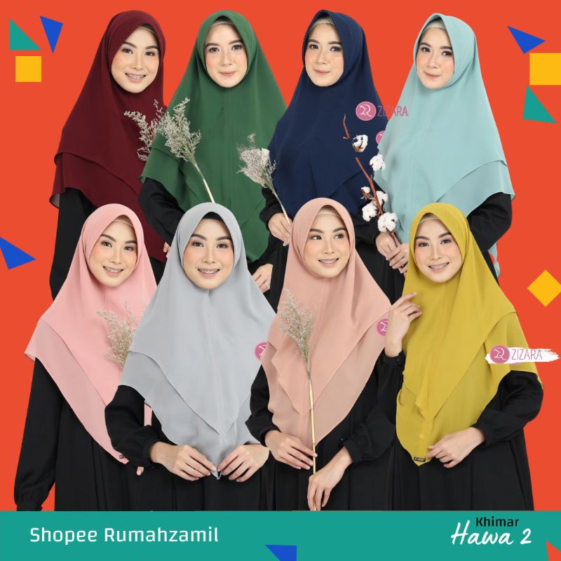 KHIMAR HAWA2 || Khimar syari 2 layer by Zizara