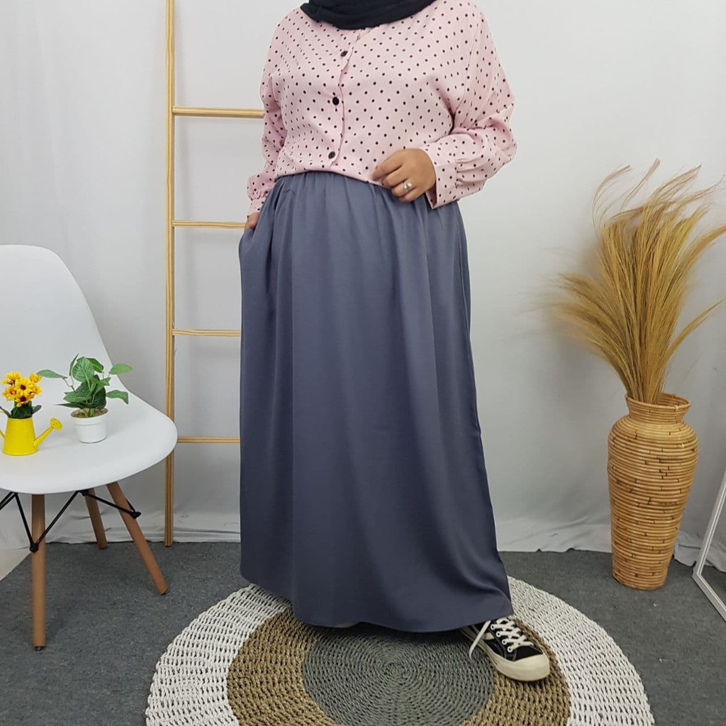 ROK SUPER JUMBO MOSCREPE BIGSIZE - LP 150 CM -  BB 100 KG KEATAS - BISA COD - BUMIL - BAHAN NYAMAN