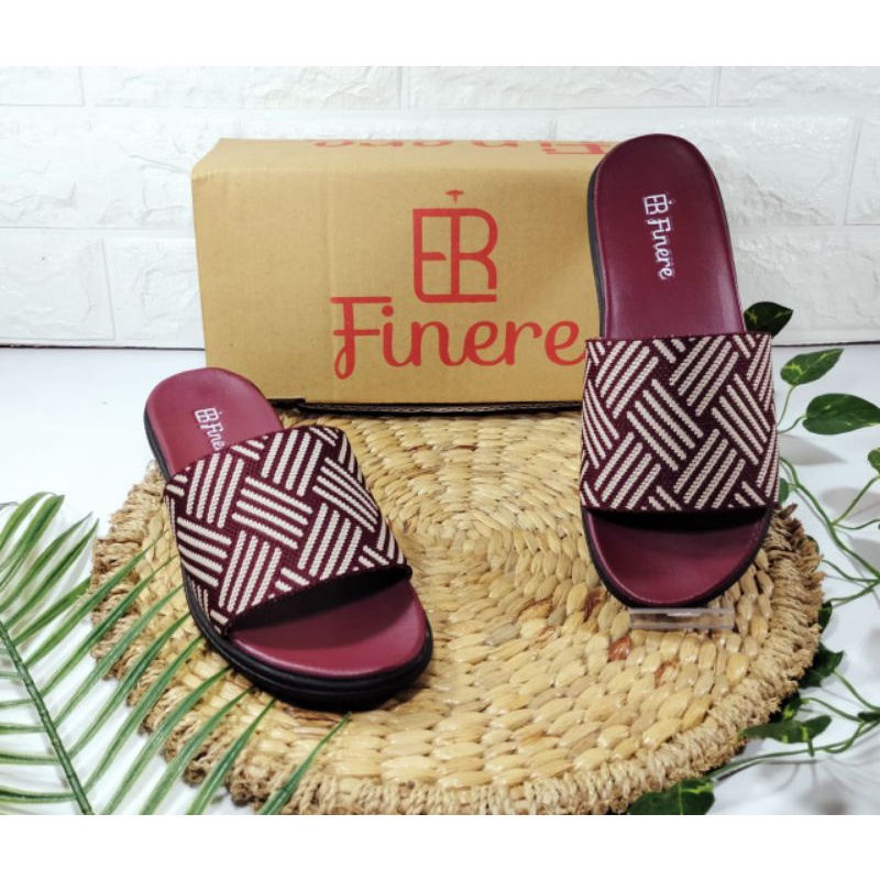 sandal slop wanita rajut import terbaru