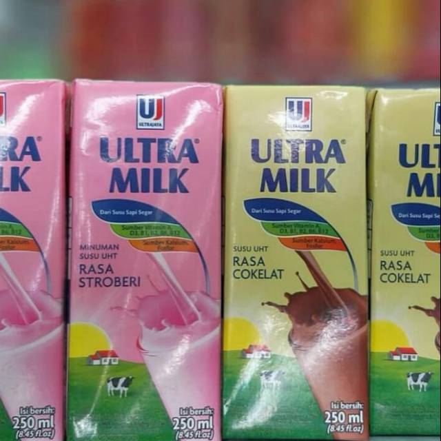 

Susu ultra milk 200ml 250ml taro strawberry coklat fullcream