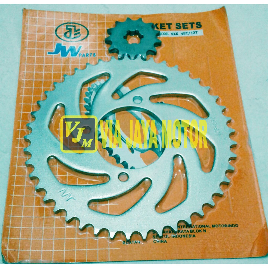 VJM GEAR SET GIR PAKET DEPAN BELAKANG 428 - 45T - 13T RX KING RXS ALFA F1 F1ZR VEGA R CRYPTON