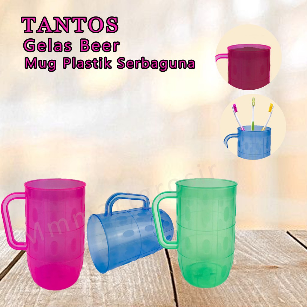 Gelas Beer (M) / Tantos Plastik / Mug dengan Pegangan