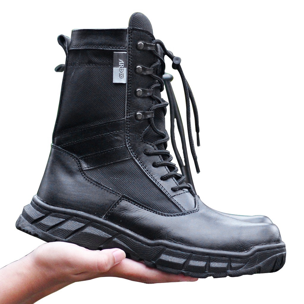 Sepatu pdl terbaru 2022 boa hitam kulit asli weba ninja pdl tni polri arboo original