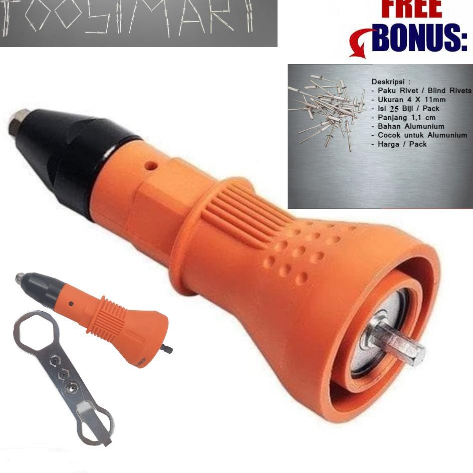 Ky6> Electric Rivet Gun Adapter Hilda Rivet Adapter Untuk Bor Tang Rivet Electric Adapter(Kekinian)i