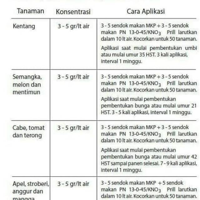 Pupuk mkp (mono kalium posphate) - mempercepat pembuahan dan mecegah kerontokan