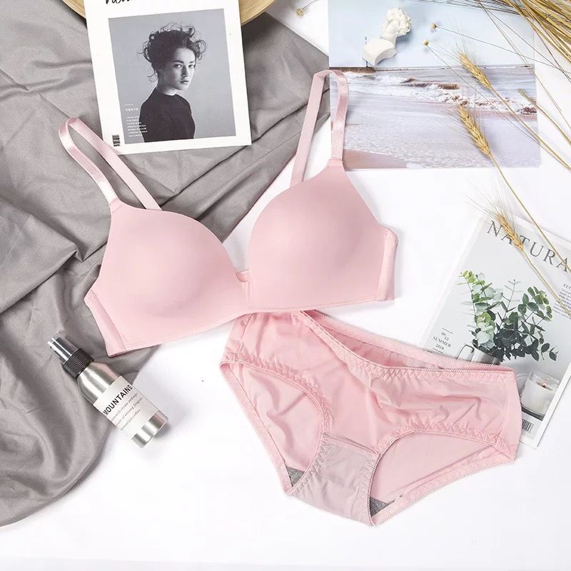 LINGERIEMASTER - (B-24) BISA COD Pakaian Dalam Wanita Bra BH merasa baik bra sexy push up one-piece sport yoga Bra-B-24 Pink