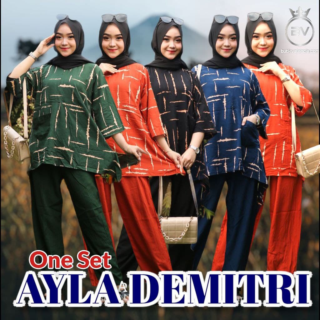 ONE SET TIE DYE AYLA DEMITRI 2 in 1 / SETELAN TIE DYE WANITA KEKINIAN / SET RAYON / SETELAN DAILY