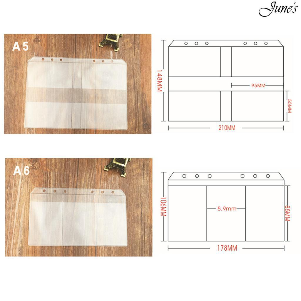 PVC Taransparan Business Card Bag for Binder Tempat Menyimpan kartu 6Hole