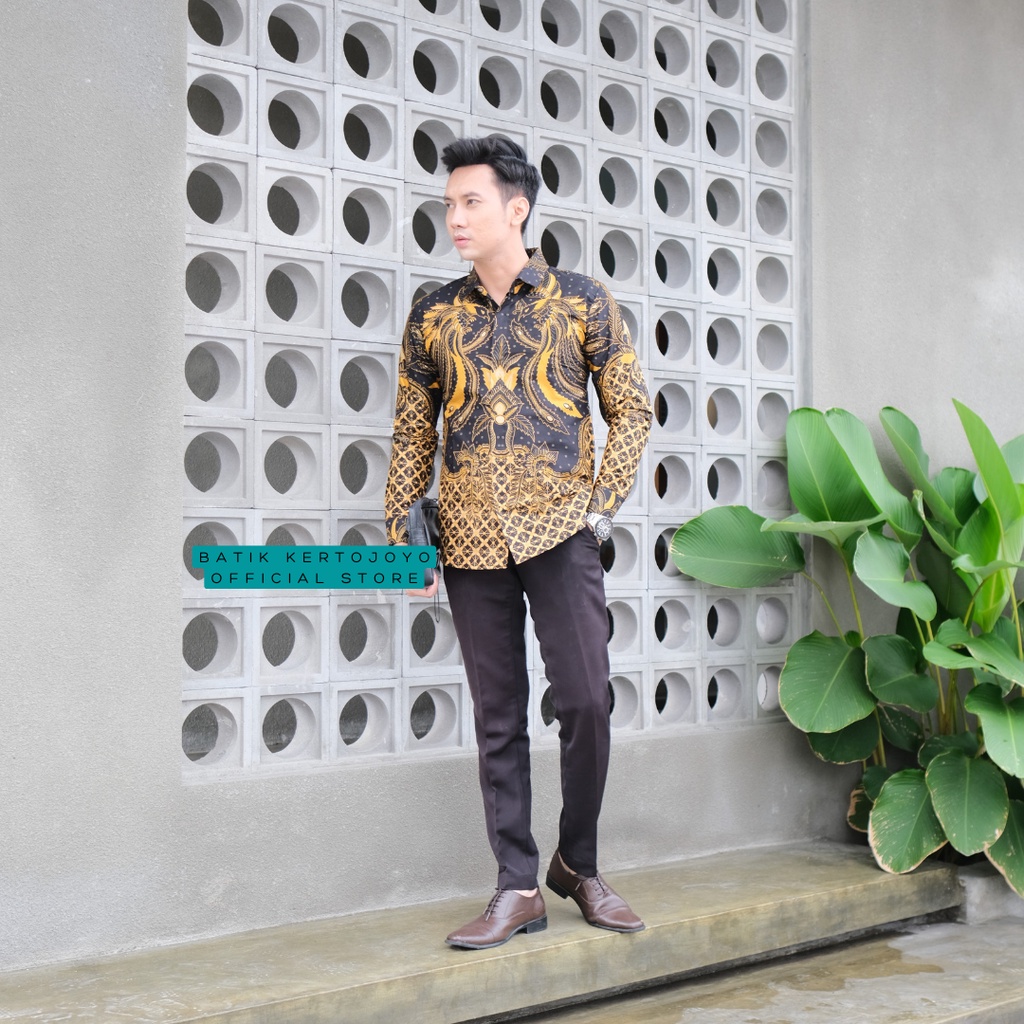 Batik pria modern slimfit Baju Batik Pria Lengan Panjang slimfit baju batik Slimfit pria premium baju seragam BATIK KERTOJOYO KJ031 kemeja batik pria lengan panjang full furing baju batik alisan pria Kemeja batik slim fit batik pria premium PRABUSENO