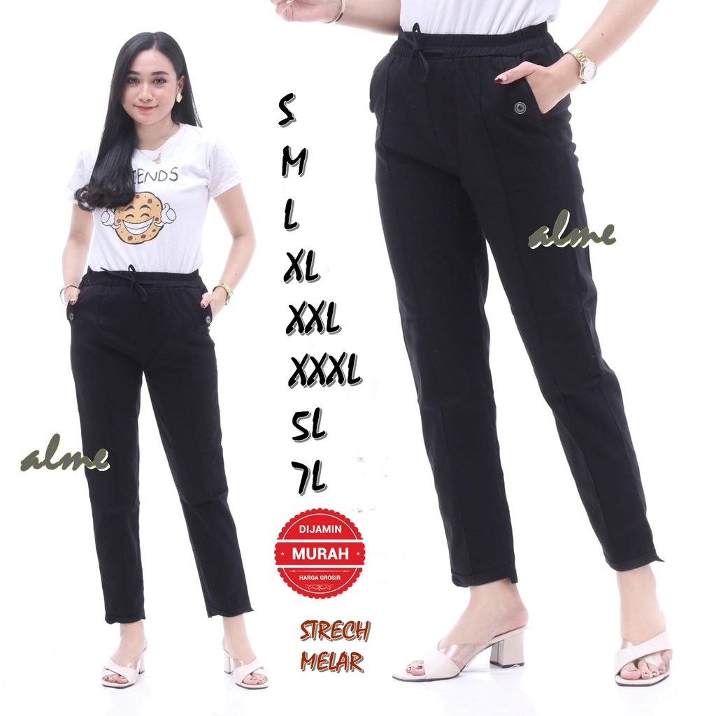 BAGGY PANTS TWILL STRETCH COMBED DIAMOND IMPOR (MELAR) KODE 031 SIZE S M L XL XXL XXXL 5L 7L