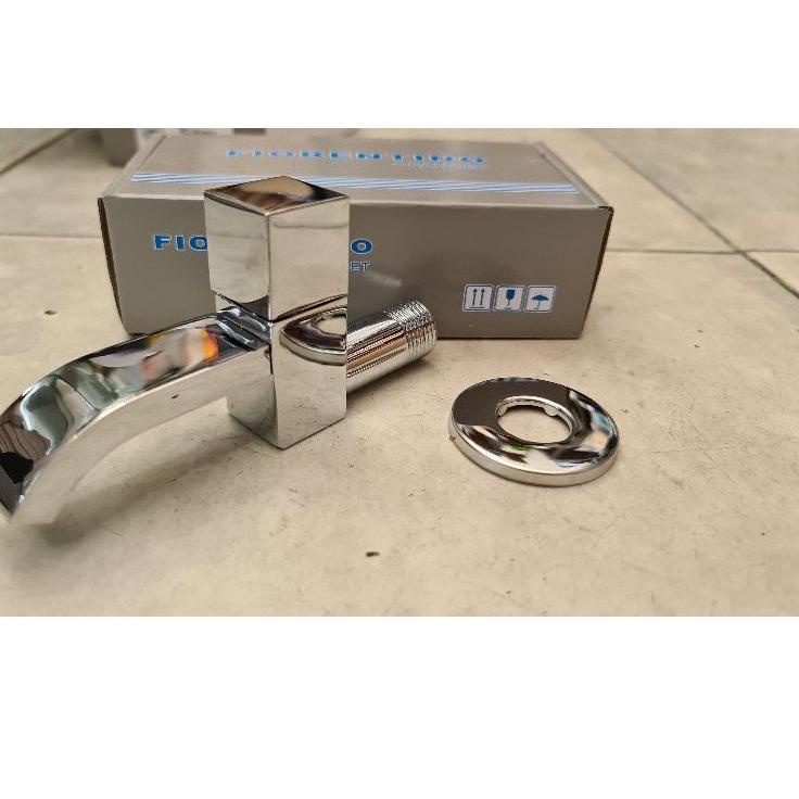 kran tembok minimalis fiorentino hitam black / silver ✶