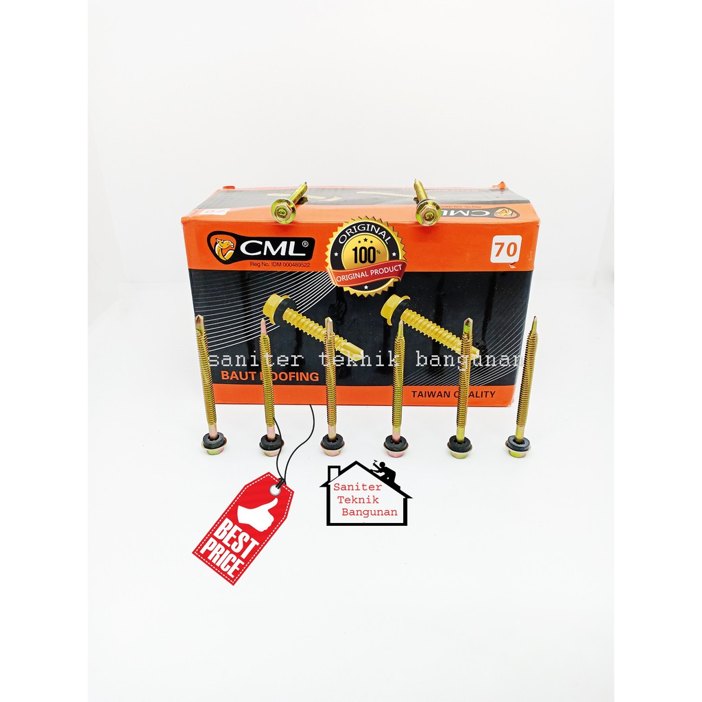 Baut Skrup Roofing Camel 12 X 70MM ( 1 BOX )