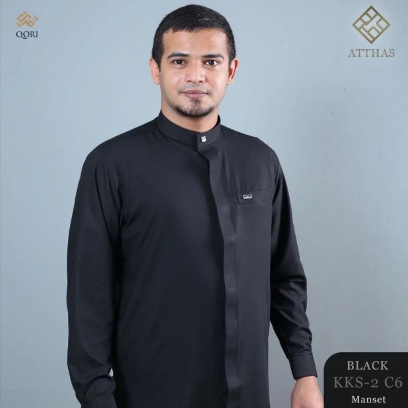 QORI APPAREL BAJU KOKO KEMEJA QORI KERAH GAMIS LENGAN PANJANG (KKS-2)