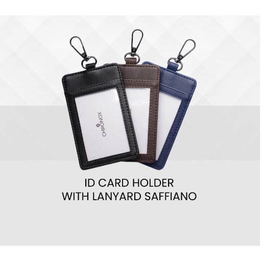 

CHRONOX ID Card Holder With Lanyard Saffiano - Cream