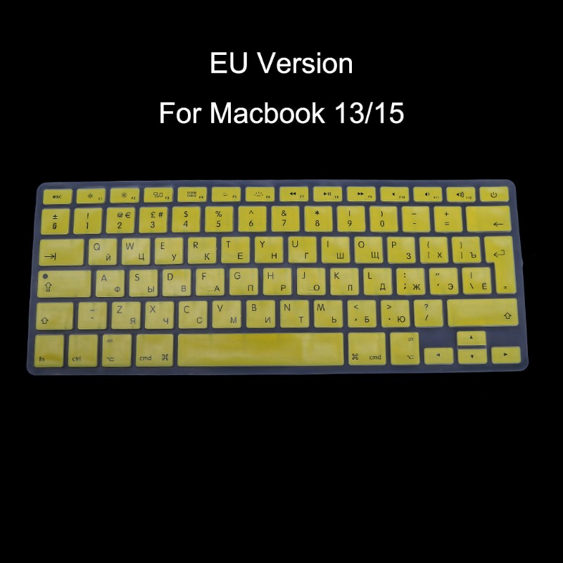 Cover Keyboard Bahan Silikon Versi Eu Rusia Untuk Apple Macbook Air Pro 13 15