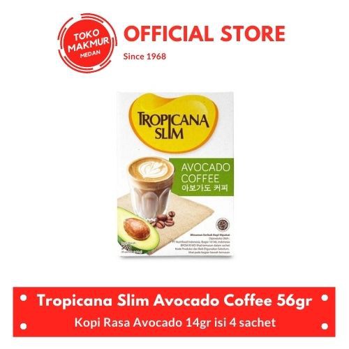 TROPICANA SLIM AVOCADO COFFEE KOPI SUSU RASA ALPUKAT 14 GR ISI 4 SACHET