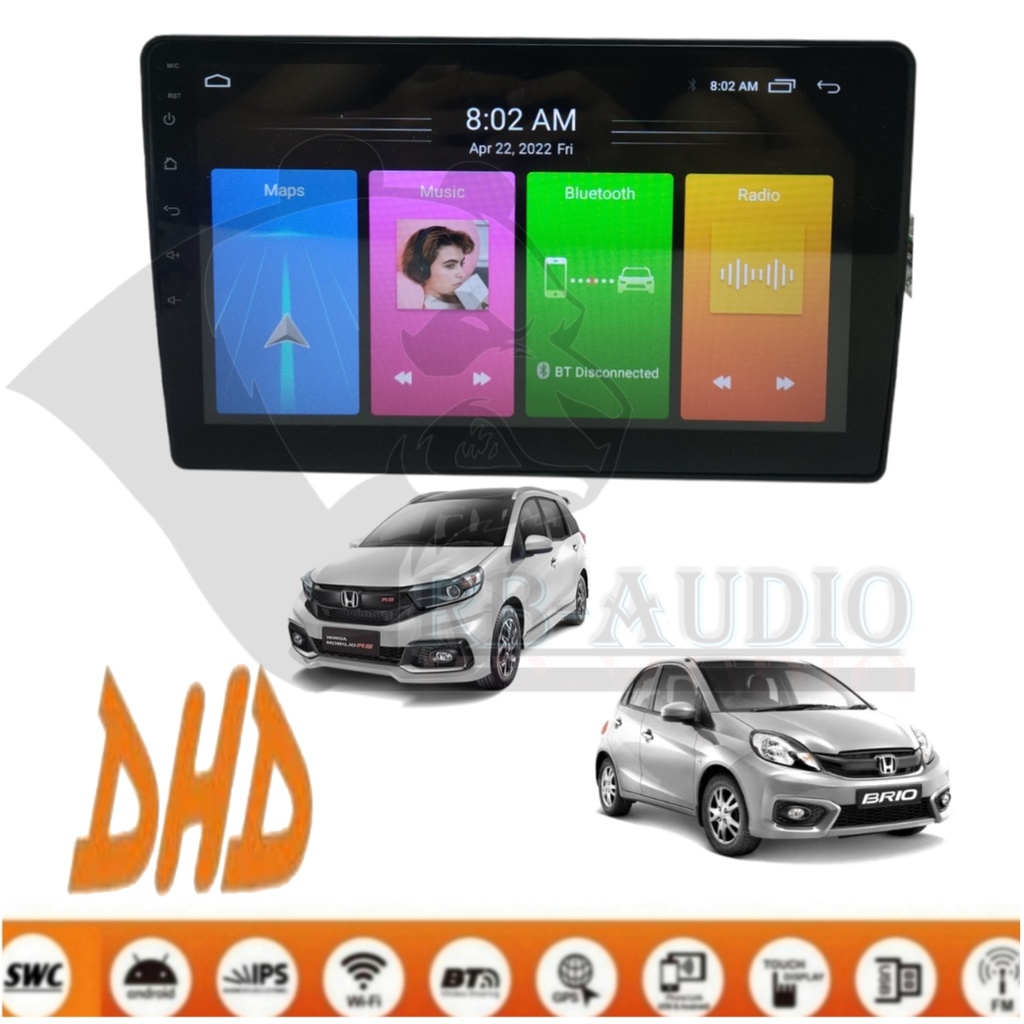 Head Unit Android DHD 10 Inch Brio - Mobilio - BRV 2012 - 2015 PNP