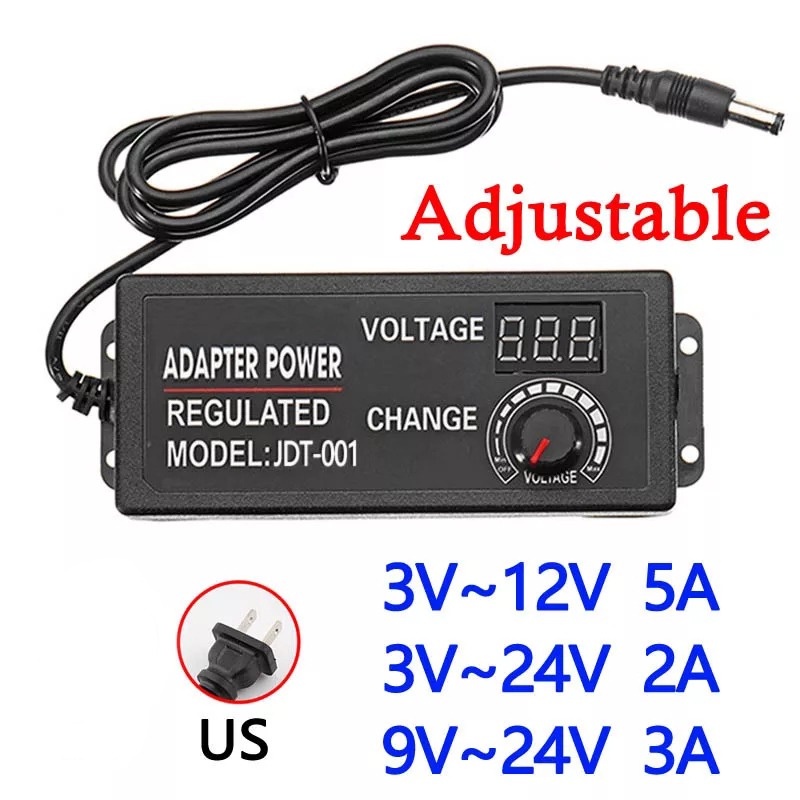 Adaptor Power Supply Adjustable 3-24v DC 2A Pengatur Universal Voltage