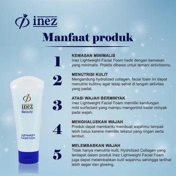 INEZ LIGHTWEIGHT FACIAL FOAM ( SABUN WAJAH UNTUK KULIT KERING)