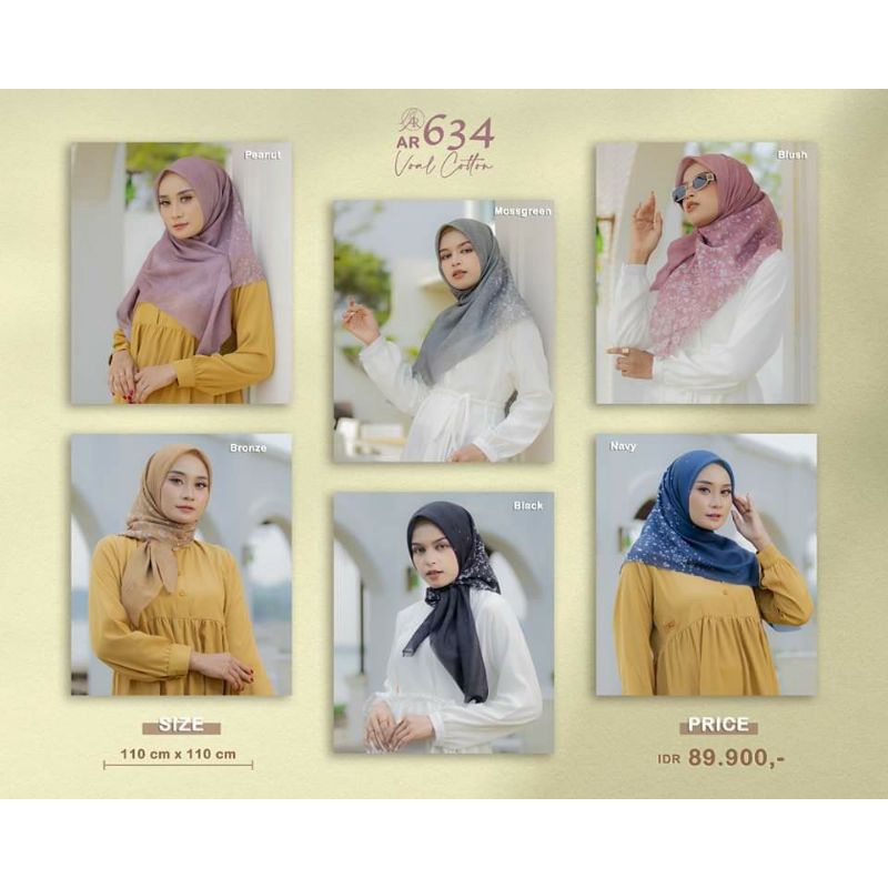 Hijab segi empat motif AR 634 By ARRAFI