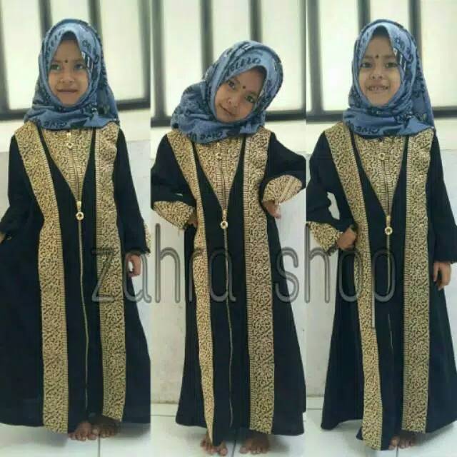 Abaya Gamis PREMIUM Dress Arab Saudi Bordir tajmahal Turki Umroh Dubai Turkey India Wanita Hitam