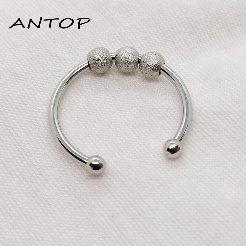 Korea Fashion Manik Cincin Emas Cincin Terbuka Dapat Disesuaikan Sederhana Buram Aksesoris Wanita Perhiasan Elegan ANTOP