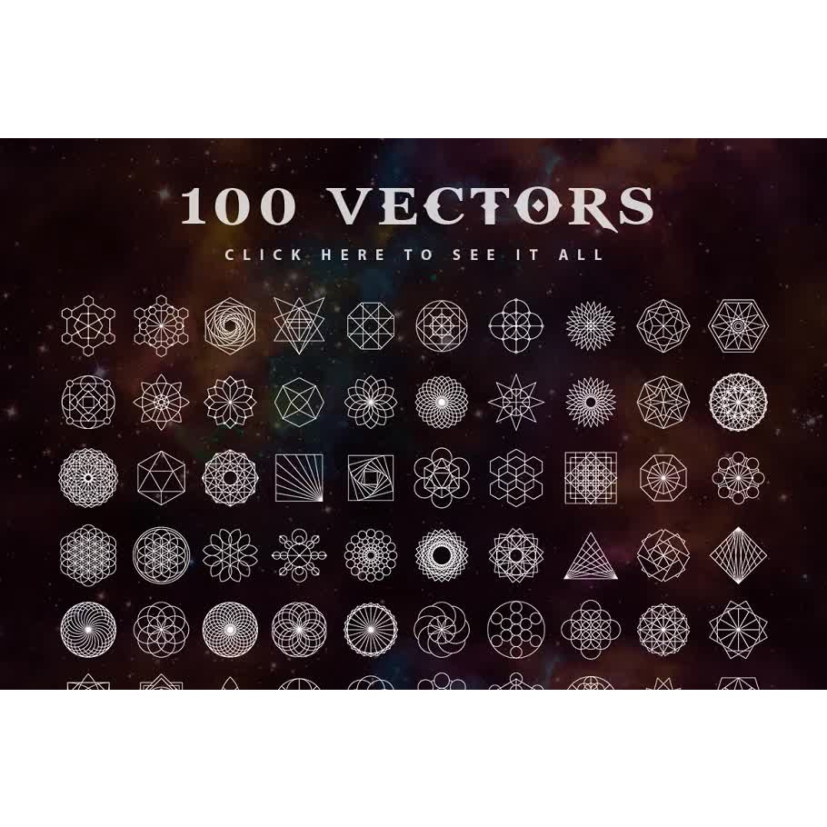 100 Sacred Geometry Vectors - Vector Designs