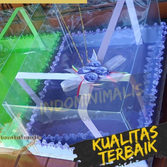 

Mau✉ Kotak hantaran / kotak seserahan / box hantaran mika list silver satu set (ecer/grosir) 【mäkäcì