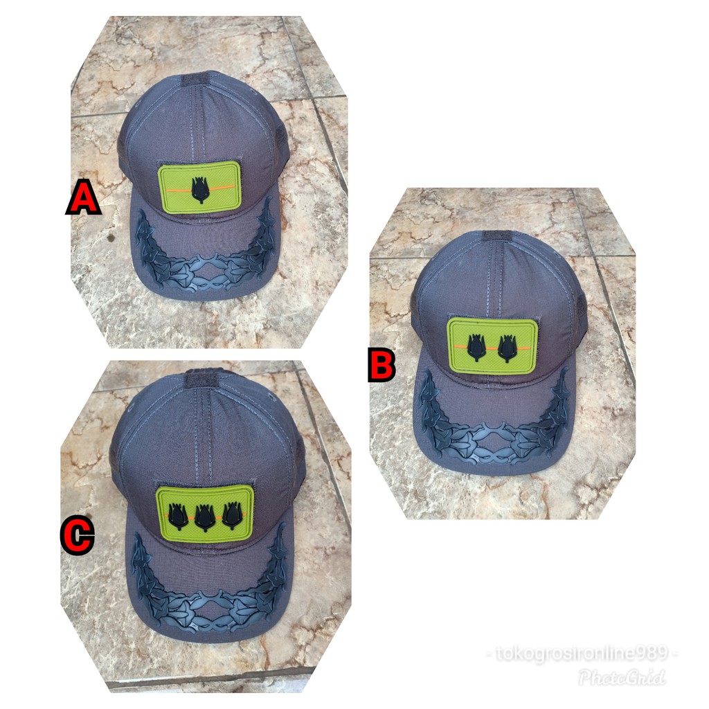 TOPI PAMEN TNI AD ABU-ABU FREE PATCH RUBBER