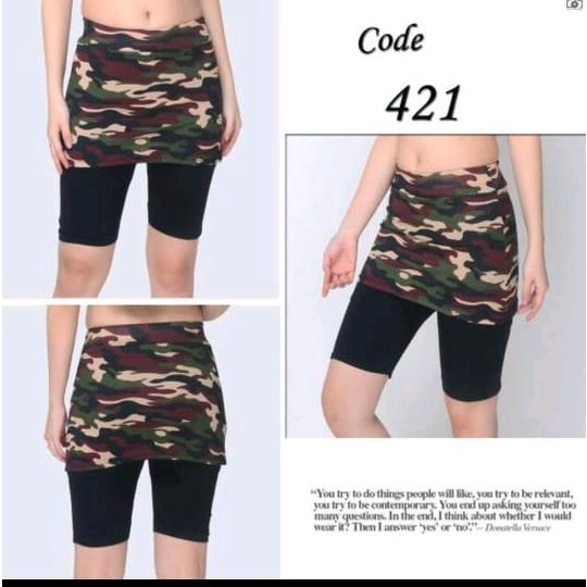 DL Celana Rok Legging Mini Pendek Army Wanita