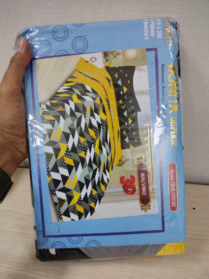Sprei Bonita Single 120 Cm X 200 Cm Corak Malvino
