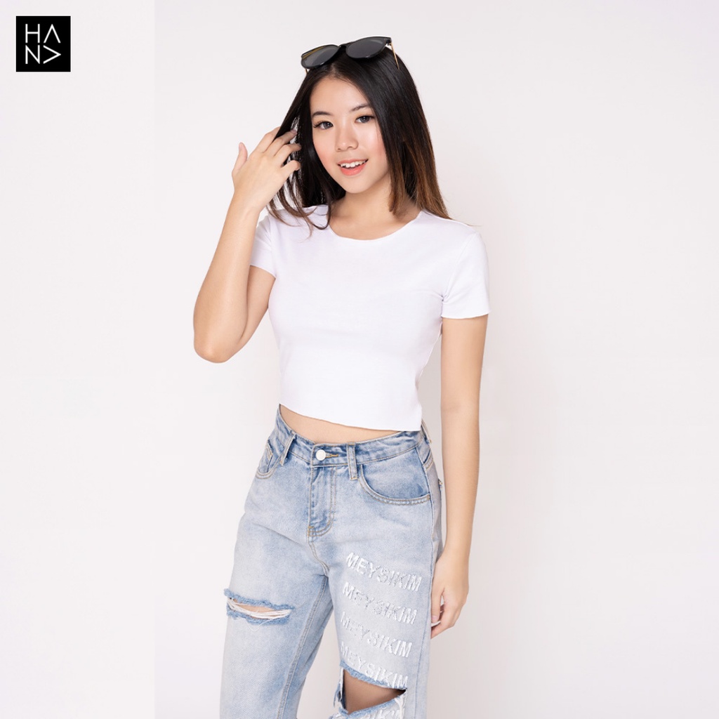 HanaFashion JKT - Hanafe Crop Top Kaos Wanita Crop Tee - CT014