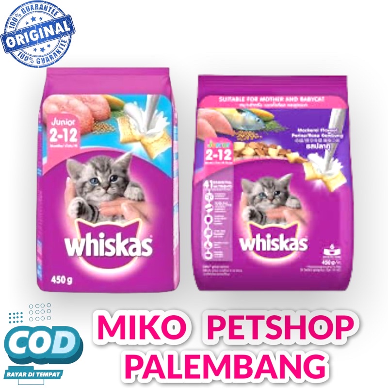 Makanan Kucing whiskas junior 450g