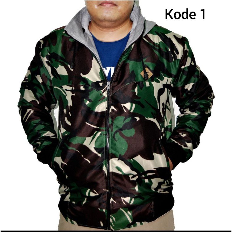 Jaket Loreng TNI XXL,XL,L Bulak balik + switer