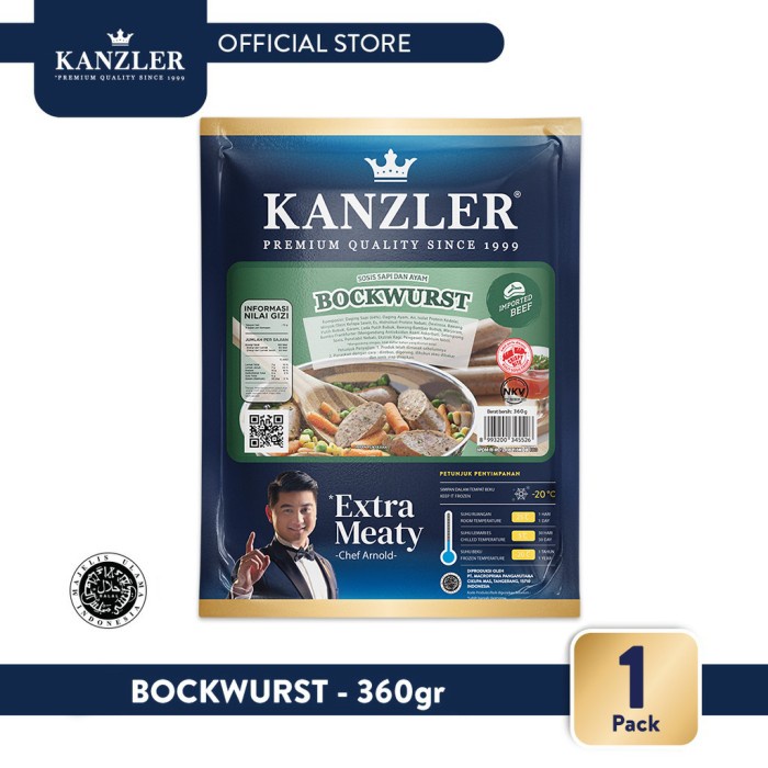 

1 Pack - Kanzler Sosis Bockwurst 360gr - BARU