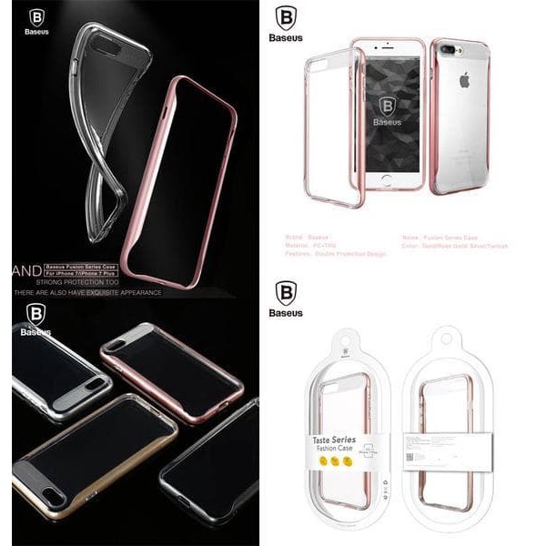 SOFTCASE IPHONE7 CASE IPHONE 7 7PLUS CASING BASEUS METAL BUMPER FUSION