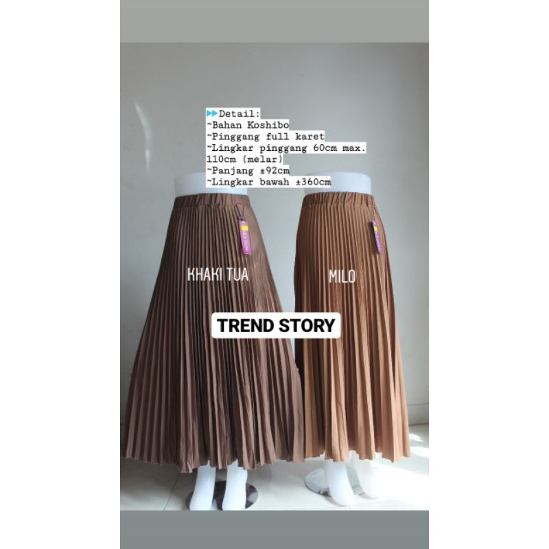 Rok Plisket Payung Standar Polos Trend Story Premium  Original