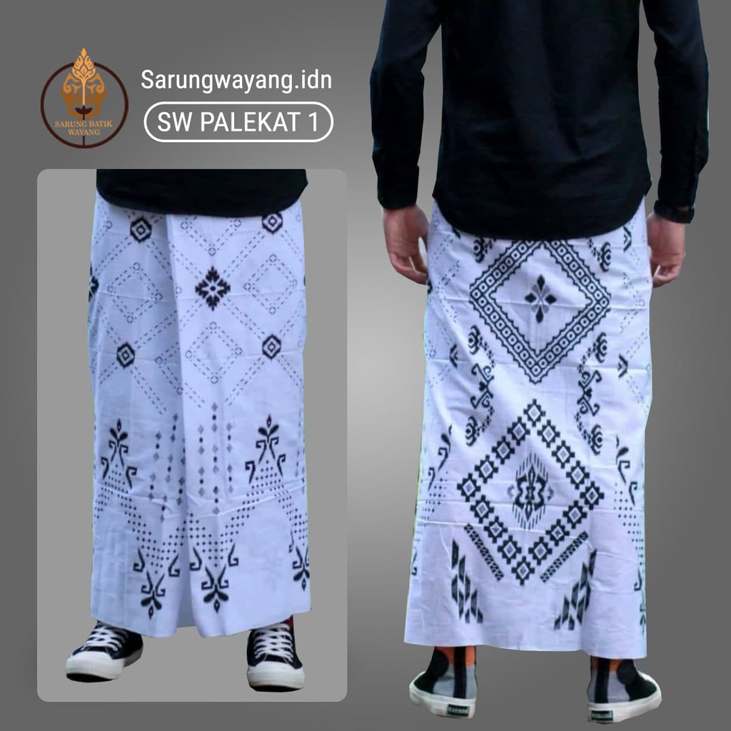 SARUNG BATIK PRIA CASUAL | SARUNG PALEKAT PUTIH