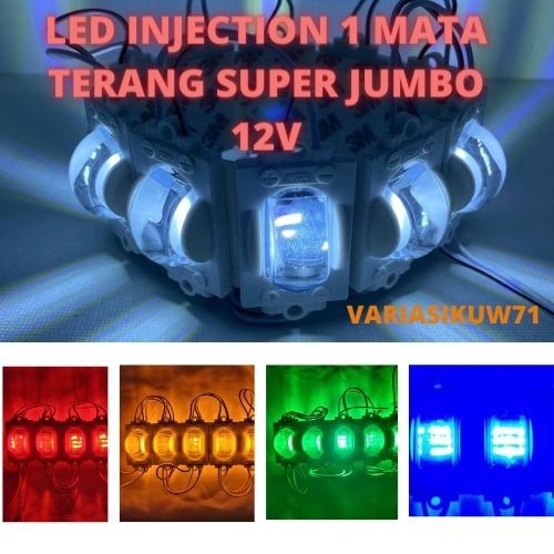 LED INJECTION 1 MATA TERANG SUPER JUMBO 12 Volt 24 Volt / Lampu LED 1 Mata Terang