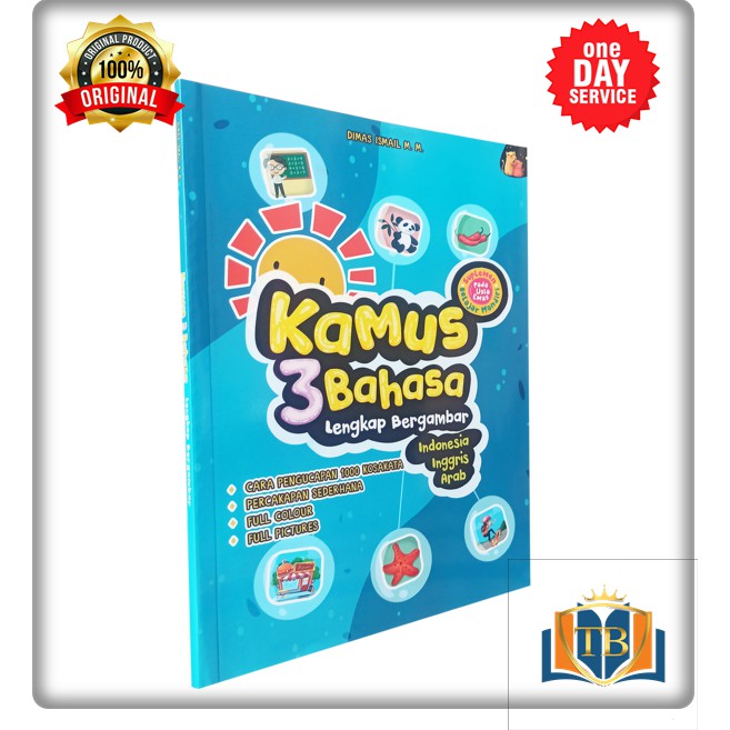 BUKU ANAK KAMUS 3 BAHASA LENGKAP BERGAMBAR INDONESIA INGGRIS ARAB