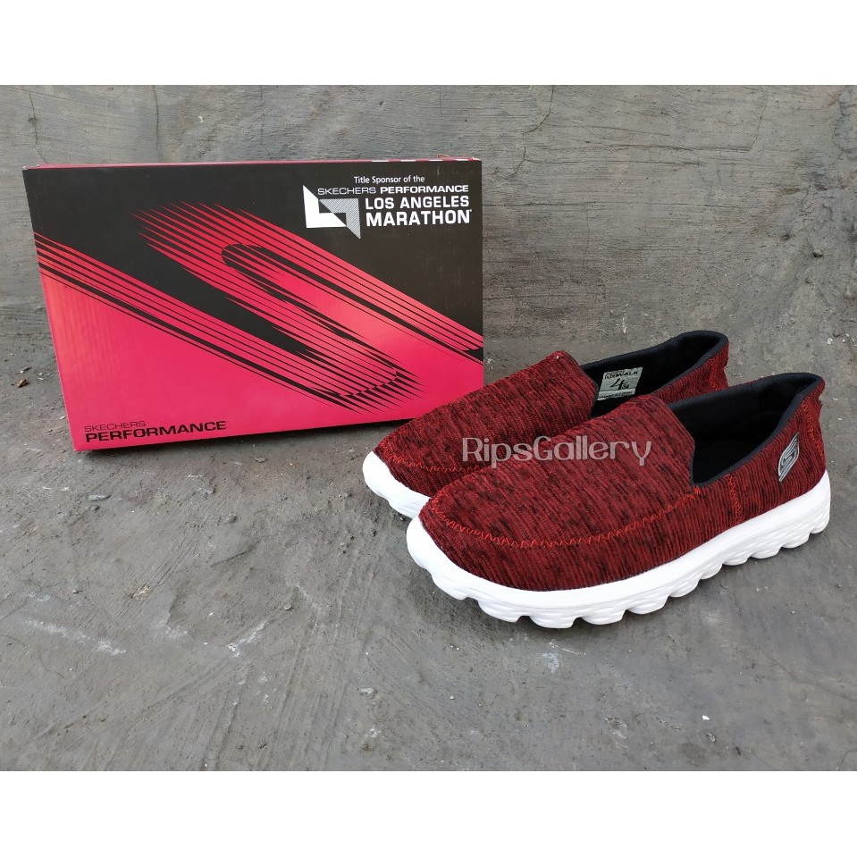 Sepatu skechers GO WALK sneakers slip on pria wanita Merah vietnam murah import best seller