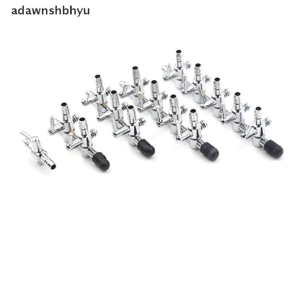 Adawnshbhyu 1pc Tangki Aquarium Pompa Angin Air Flow Tabung Pipa Jalur Katup Kontrol Stainless Steel