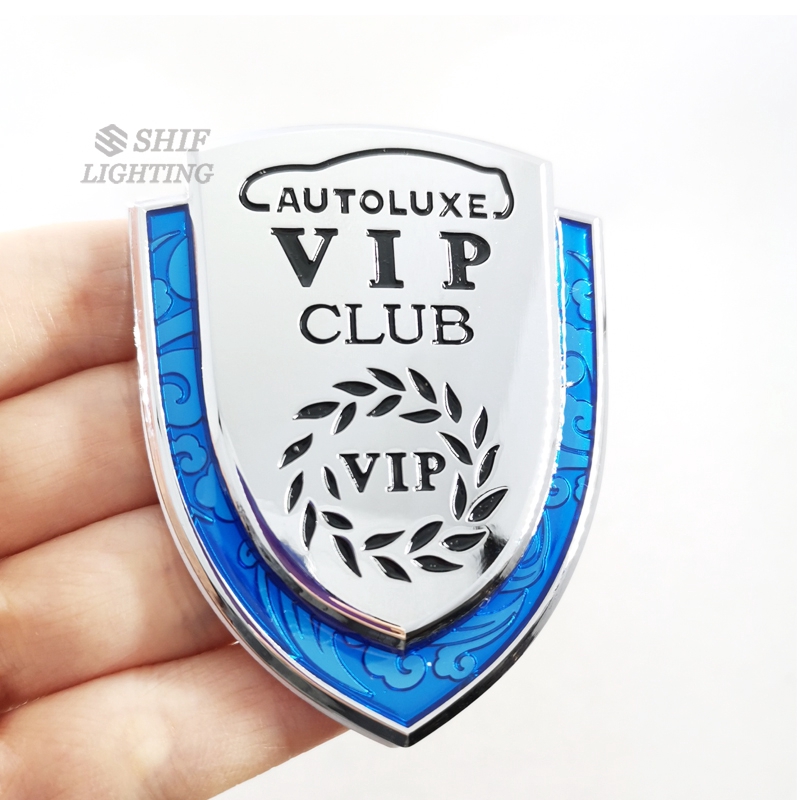 1pc Stiker Logo VIP CLUB Metal Multi Warna Untuk Dekorasi Bodi Belakang Mobil